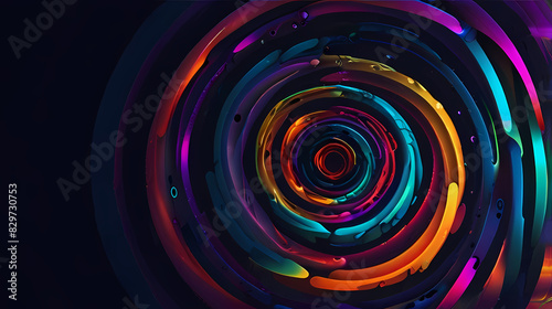 Abstract Neon Lighting Spiral Background