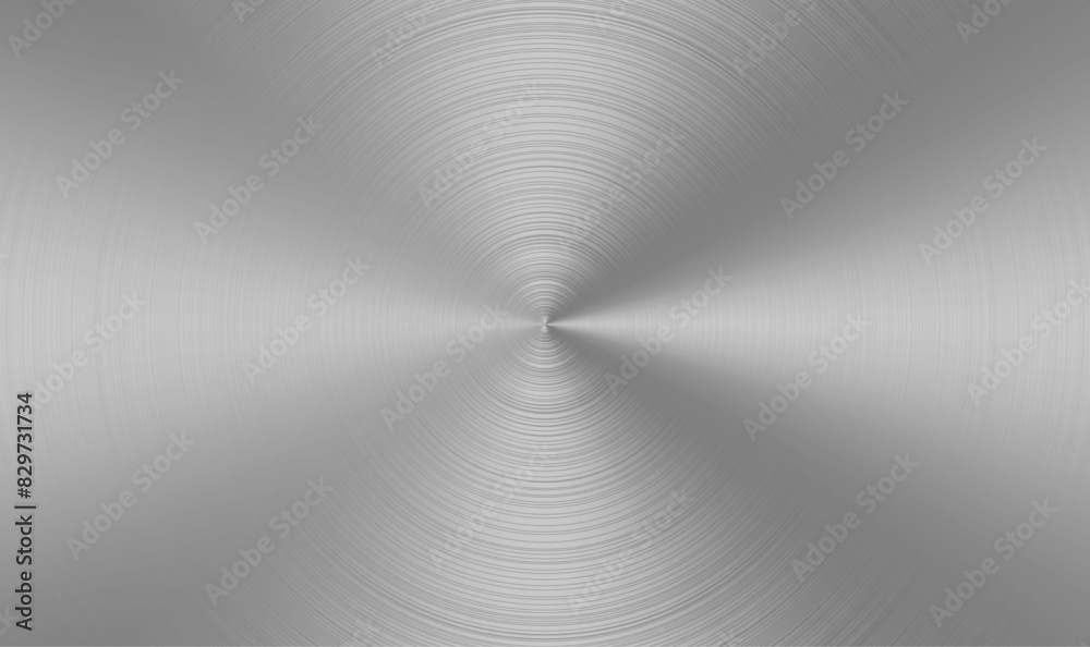 Silver metal texture sheet with circles, circular surface with shiny metallic effect. Vector aluminum or chrome, titanium or iron, polished and finished industry stainless steel material
