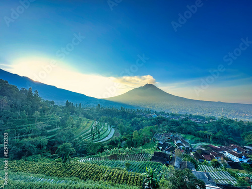landscape with mountains and clouds