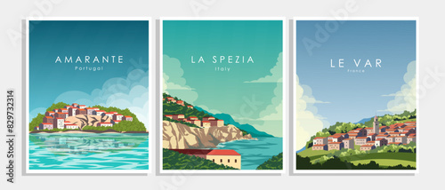 Travel poster, collection, Italy, France, Portugal