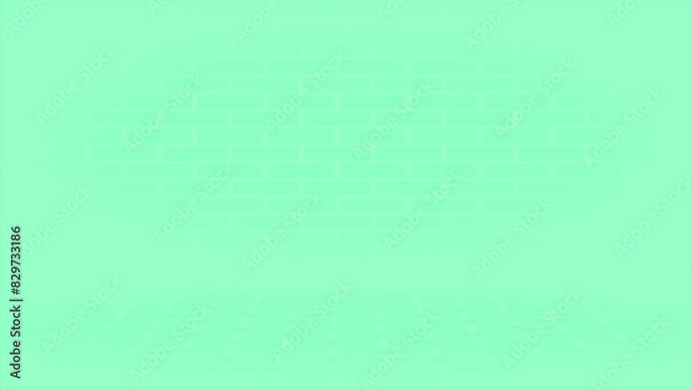 Turquoise color simple 3d space with bricks pattern geometrical minimal looped background Turquoise color simple 3d space with bricks pattern geometrical minimal looped background