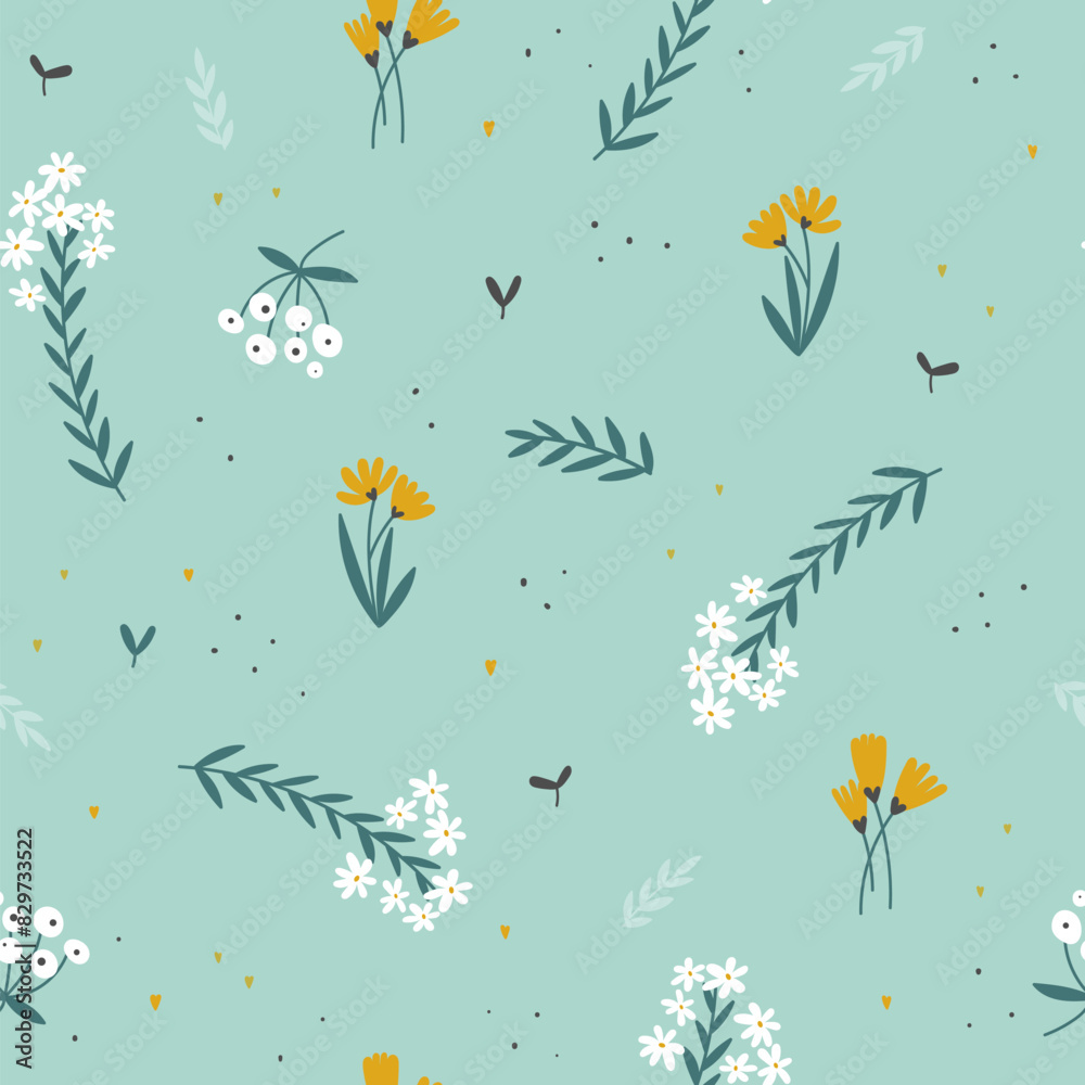 Cute floral pattern in vector