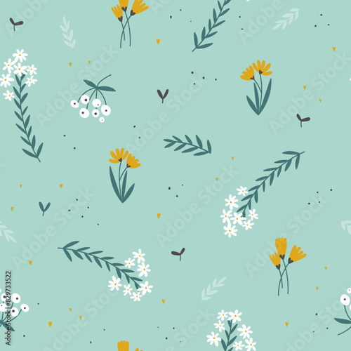 Cute floral pattern in vector