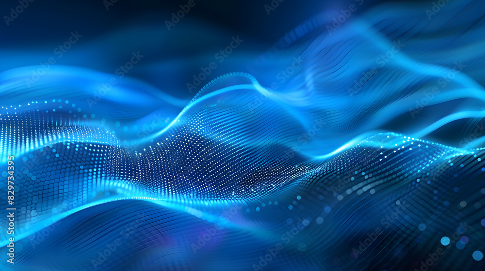 Digital technology blue rhythm wavy texture background. Generative AI. Digital technology blue rhythm wavy texture background. Generative AI.