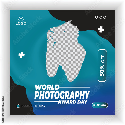 Photography Instagram social media post web banner template vector premium design photo