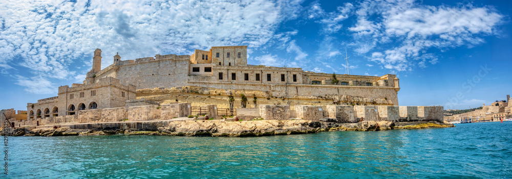 Fort St. Angelo, symbol of Malta's resilience, majestic stone walls, silent witness to rich history. Port in Birgu. Malta