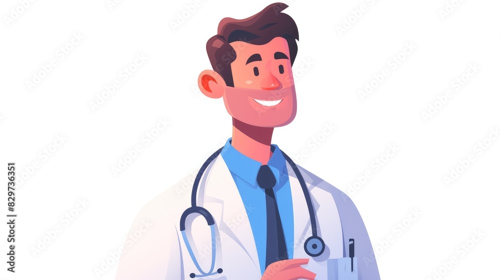 2d illustration of a doctor or medical professional icon with a sleek flat design 2d illustration of a doctor or medical professional icon with a sleek flat design