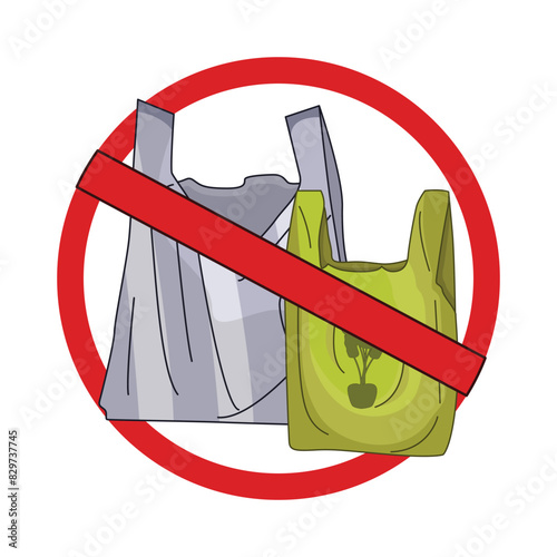 no plastic bag illustration