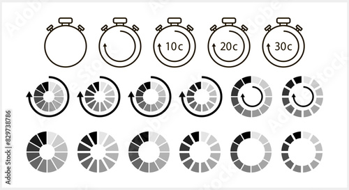 Loading, Stopwatch icon icon. Outline clipart. Vector stock illustration EPS 10 (ID: 829738786)