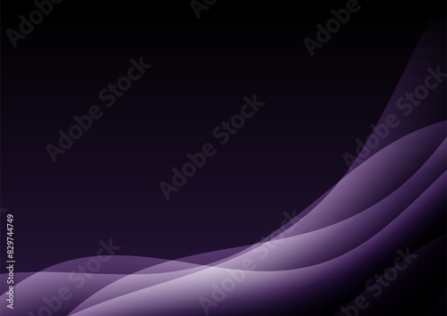 ダークな紫の抽象ウェーブ背景