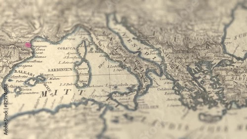 Old Italy Paper Map, Slider Shot