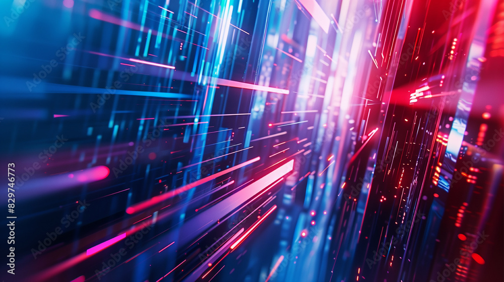 abstract digital background for wallpaper. blue and pink light lines. futuristic and technological background. fantastic wallpaper