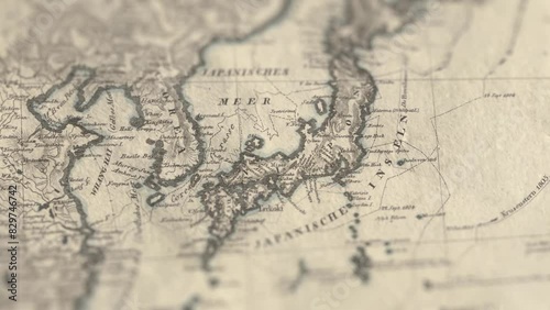 Old Japan Paper Map, Slider Shot photo