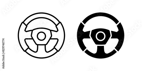 Steering Wheel icon set. for mobile concept and web design. vector illustration