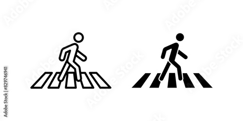 Crosswalk icon set. for mobile concept and web design. vector illustration