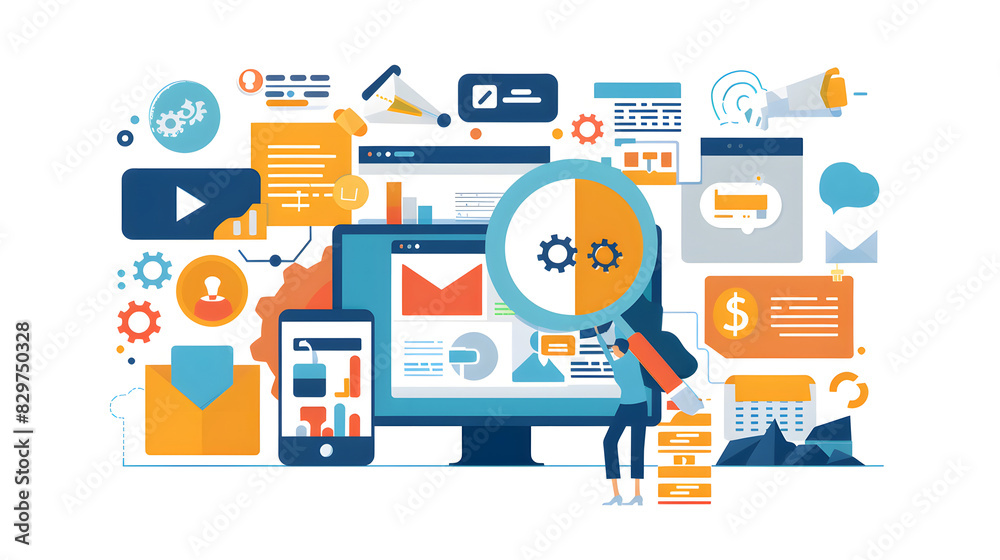 Search Engine Optimization (SEO) Strategies, SEO strategies with an image showing marketers optimizing website content Search Engine Optimization (SEO) Strategies, SEO strategies with an image showing marketers optimizing website content