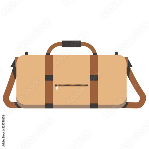 Duffle bag vector cartoon illustration isolated on a white background.