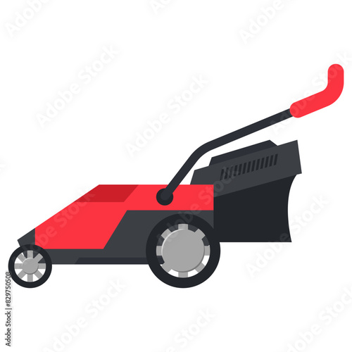 Electric grass cutter vector cartoon illustration isolated on a white background.