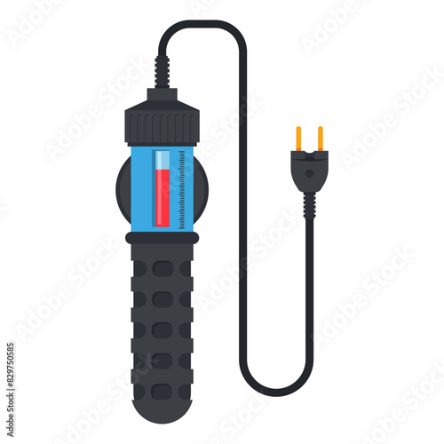Electric aquarium heater vector cartoon illustration isolated on a white background.