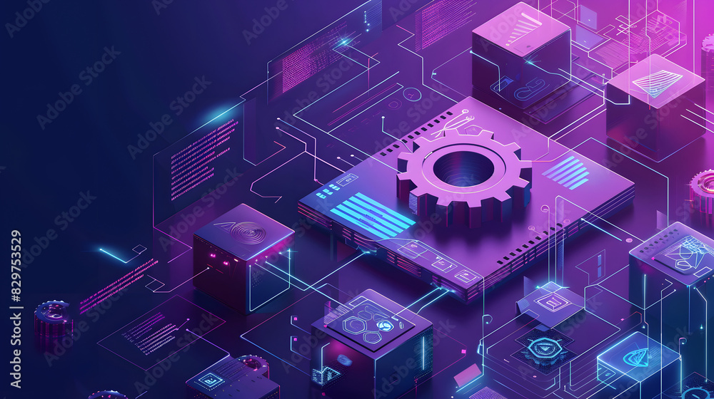 Obraz premium Continuous Integration and Deployment (CICD), CICD practices in web and software development with an image showing automated testing, integration