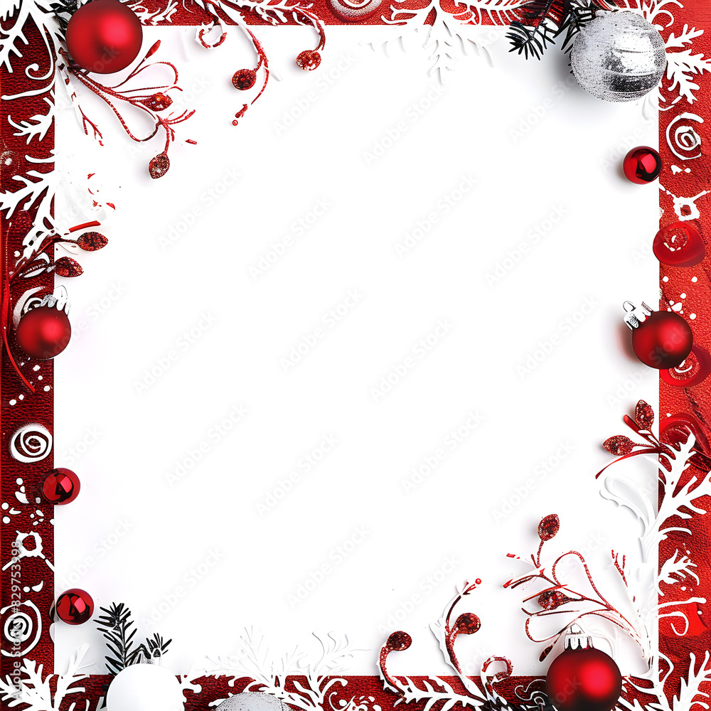 A full size red and white greeting frame for chrismas festival A full size red and white greeting frame for chrismas festival