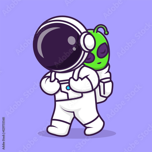 Cute Astronaut Bring Baby Alien Cartoon Vector Icon
Illustration. Science Technology Icon Concept Isolated
Premium Vector. Flat Cartoon Style