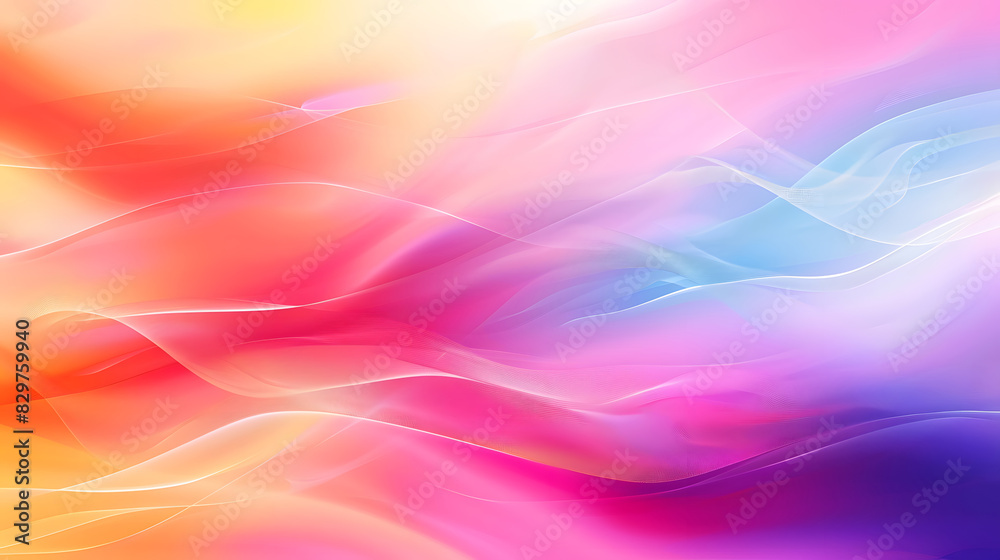 Obraz premium Abstract blurred gradient background. Colorful smooth banner template. Mesh backdrop with bright colors gradient background. Generative AI.