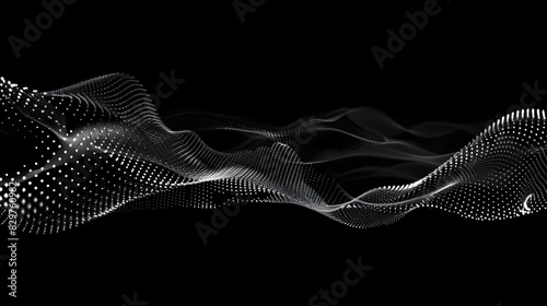 Fototapeta Naklejka Na Ścianę i Meble -  Abstract digital wave of particles. Futuristic point wave. Technology background vector. Vector illustration. Generative AI.