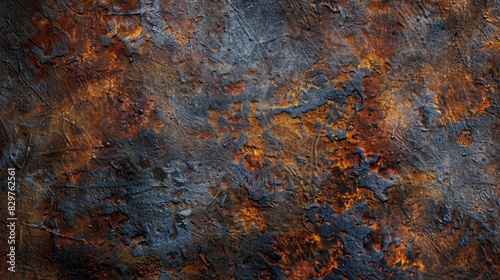 Blackened Steel Dark, slightly rusted steel with a rugged texture, ai generated