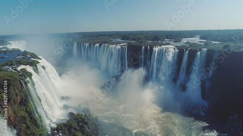 Iguazu Falls on the border of the Argentine and Brazilian Iguazu National Parks. © Innavector