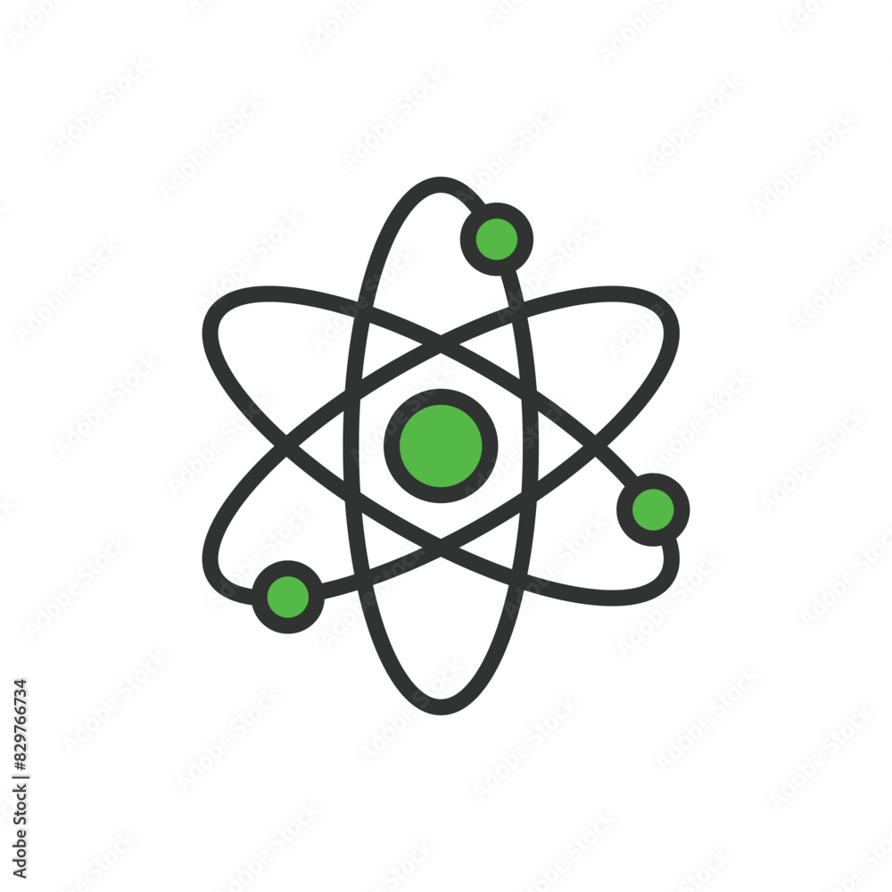 Nuclear fusion, in line design, green. Nuclear, Fusion, Energy, Reactor, Plasma, Power, Science on white background vector. Nuclear fusion editable stroke icon. Nuclear fusion, in line design, green. Nuclear, Fusion, Energy, Reactor, Plasma, Power, Science on white background vector. Nuclear fusion editable stroke icon.