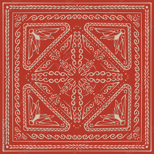 Vintage Paisley Bandana Design | Vector Graphic