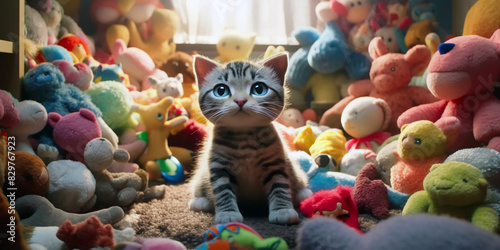 Katze mit Spielzeug photo