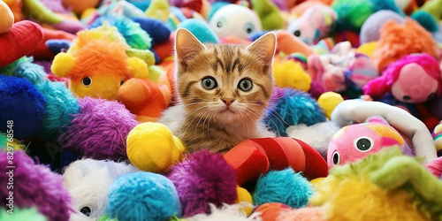 Katze mit Spielzeug 