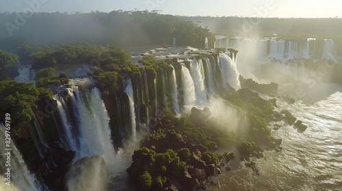 Iguazu Falls on the border of the Argentine and Brazilian Iguazu National Parks. photo