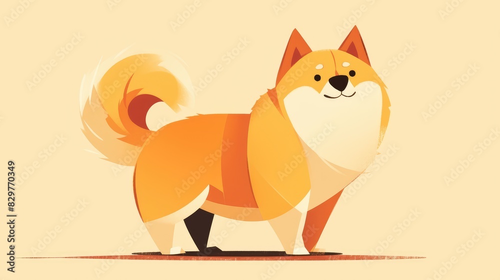 Fototapeta premium Iconic dog illustration in cartoon style perfect for web design
