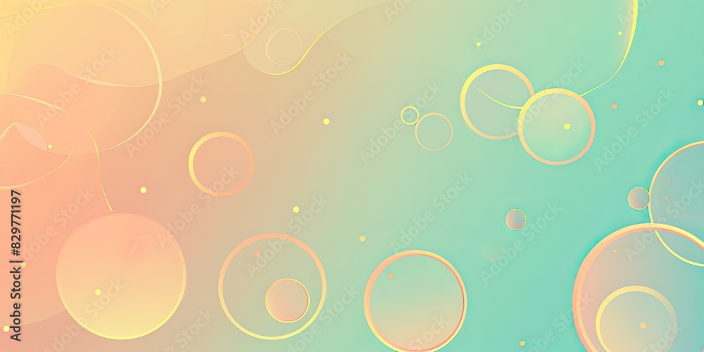 vector flat illustration of a light Aqua and Peach gradient background with circles, yellow highlights, and simple shapes in the style of simple shapes vector flat illustration of a light Aqua and Peach gradient background with circles, yellow highlights, and simple shapes in the style of simple shapes