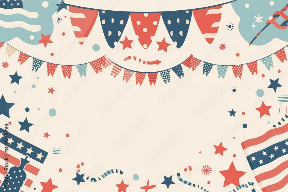 Obraz premium Illustration cards blank template for text of Memorial Day Sale