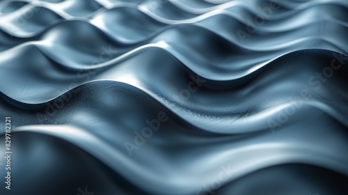 A computer-generated image simulating a smooth  undulating satin-like blue fabric