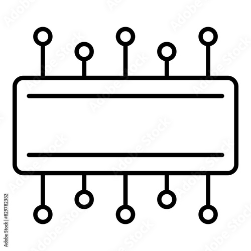Micro chip thin line icon