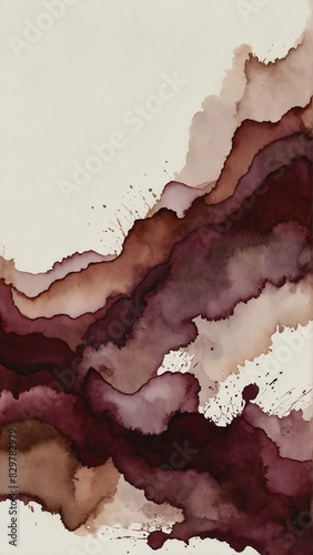 abstract watercolor red and brown painting background  textured wallpaper