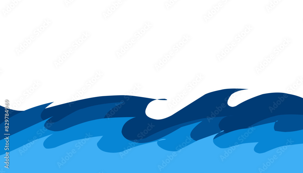 Obraz premium Illustration of blue sea water background. Perfect for wallpaper, background, banner, brochure, book cover, magazine
