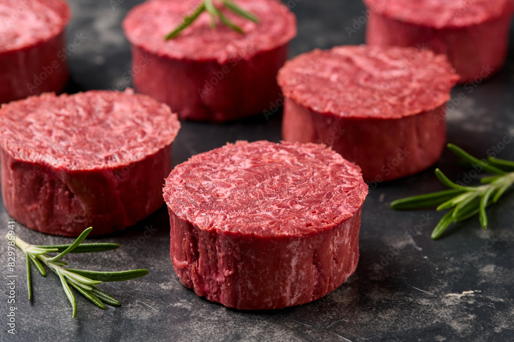 Plant based vegan meat steak. Alternatives meat. Eco friendly healthy food, ready to cook Plant based vegan meat steak. Alternatives meat. Eco friendly healthy food, ready to cook