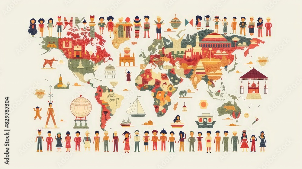 Develop an infographic illustrating the diversity of cultures around the world. Highlight unique customs, traditions, and holidays celebrated by different groups.