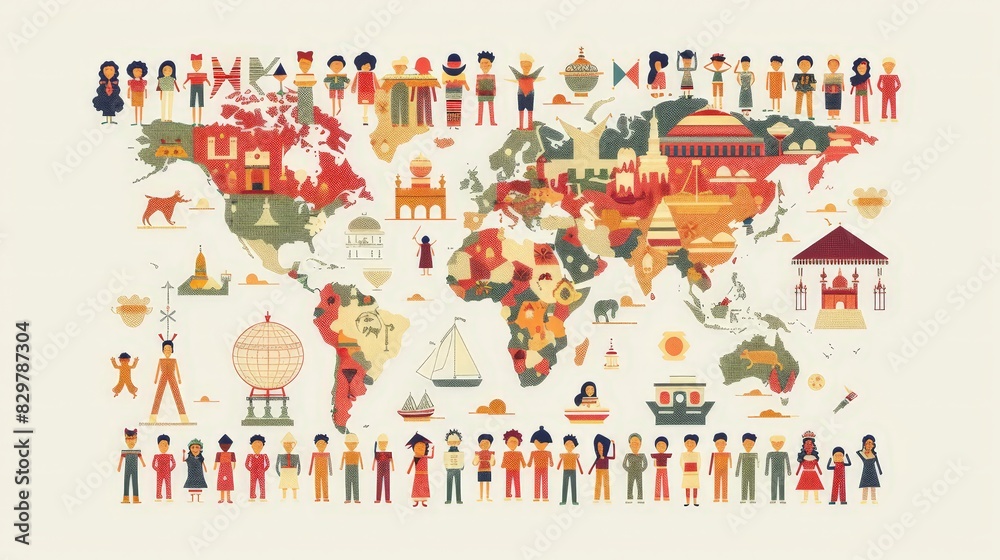 Develop an infographic illustrating the diversity of cultures around the world. Highlight unique customs, traditions, and holidays celebrated by different groups. Develop an infographic illustrating the diversity of cultures around the world. Highlight unique customs, traditions, and holidays celebrated by different groups.