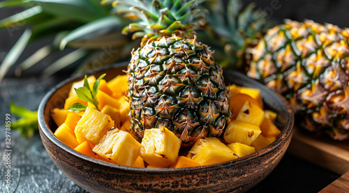 pineapple in a bowl