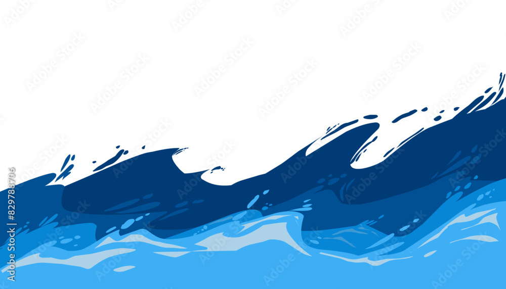 Illustration of blue sea water background. Perfect for wallpaper, background, banner, brochure, book cover, magazine