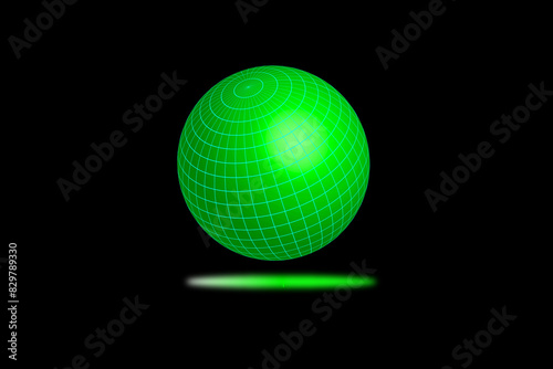 Gradient Background with glow wireframe globel in Green © Sudath