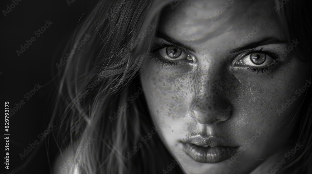 Her unwavering stare speaks volumes, conveying determination and resolve without uttering a word. Her unwavering stare speaks volumes, conveying determination and resolve without uttering a word.