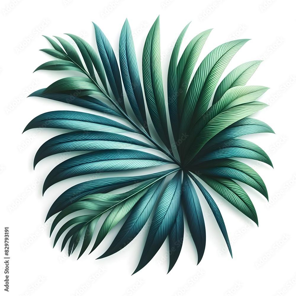 Fototapeta premium Tropical green palm leaf cut out